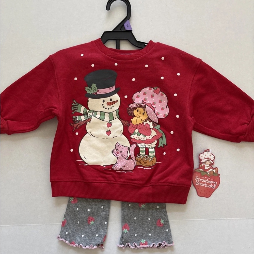 The World Of Strawberry Shortcake Holiday Christmas 2 Piece Set sz 12 Months NWT